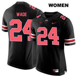 Women's NCAA Ohio State Buckeyes Shaun Wade #24 College Stitched Authentic Nike Red Number Black Football Jersey GO20Z22XD